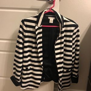 Black and white blazer